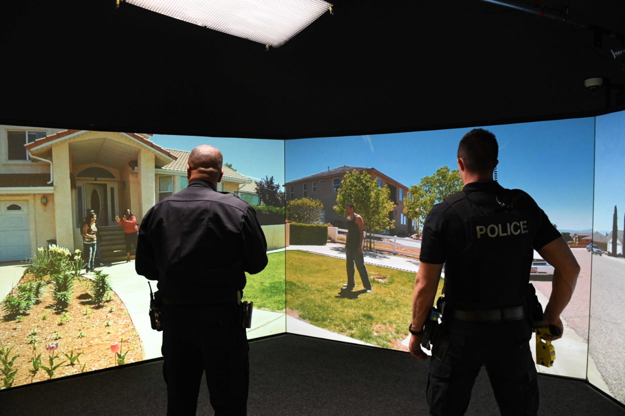 officers in simulator