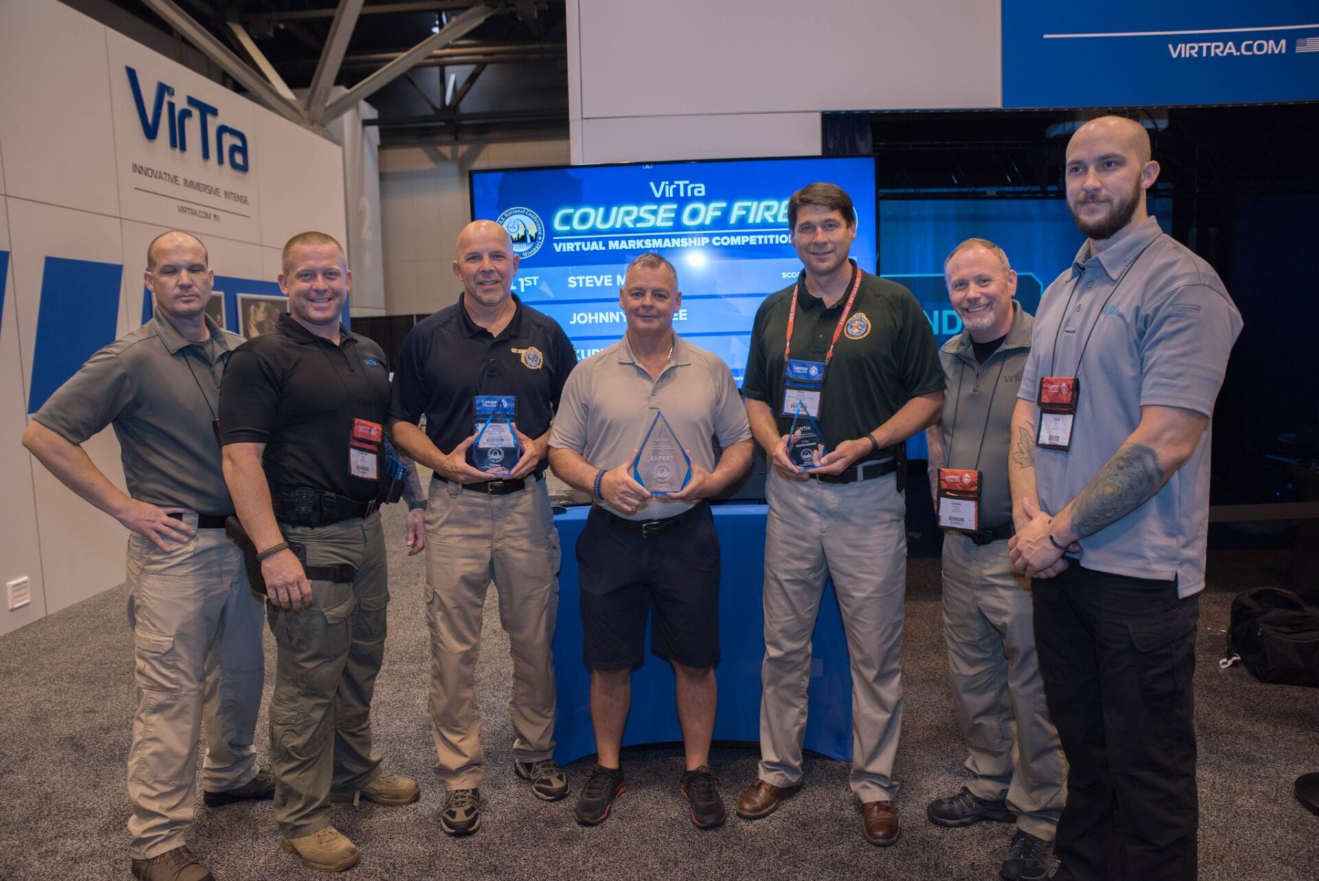 Winner of the Shooting Competition. 1st: Steve Mann (center), 2nd: Johnny Teehee(left) 3rd: Kurt Picknell(right)